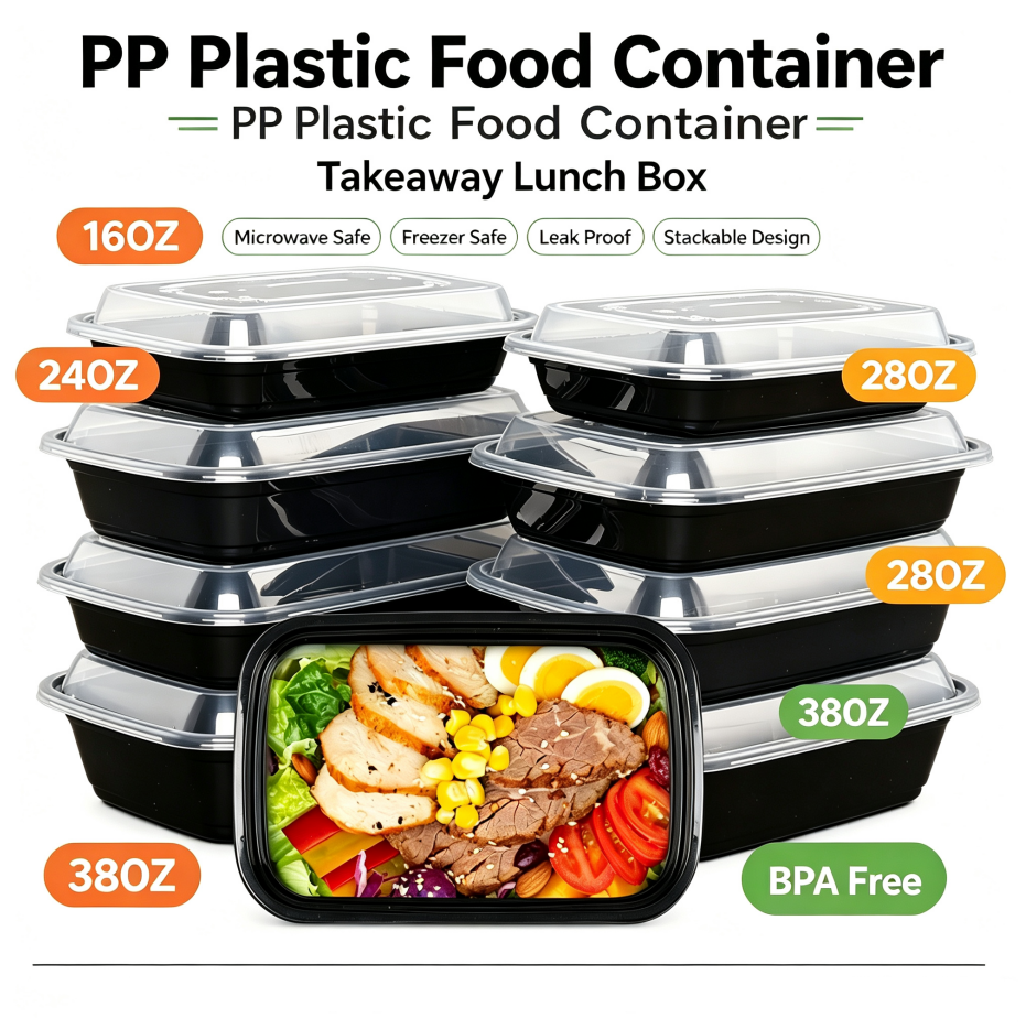 PP Plastic Food Container Takeaway Lunch Box